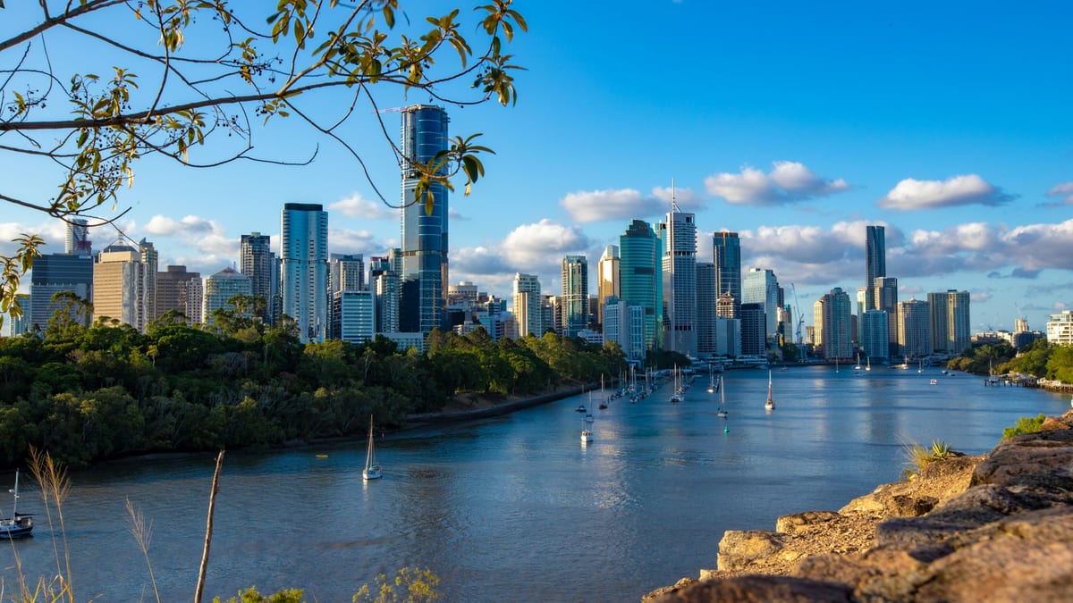 Brisbane CBD skyline along the river